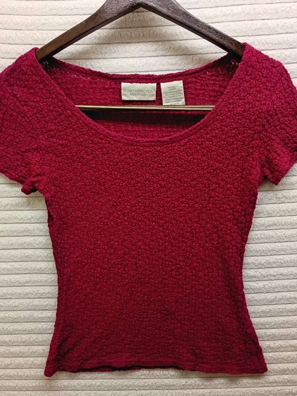 Worthington Essentials Womens S Pink Knitted Top Y2k Casual Loungewear Vintage